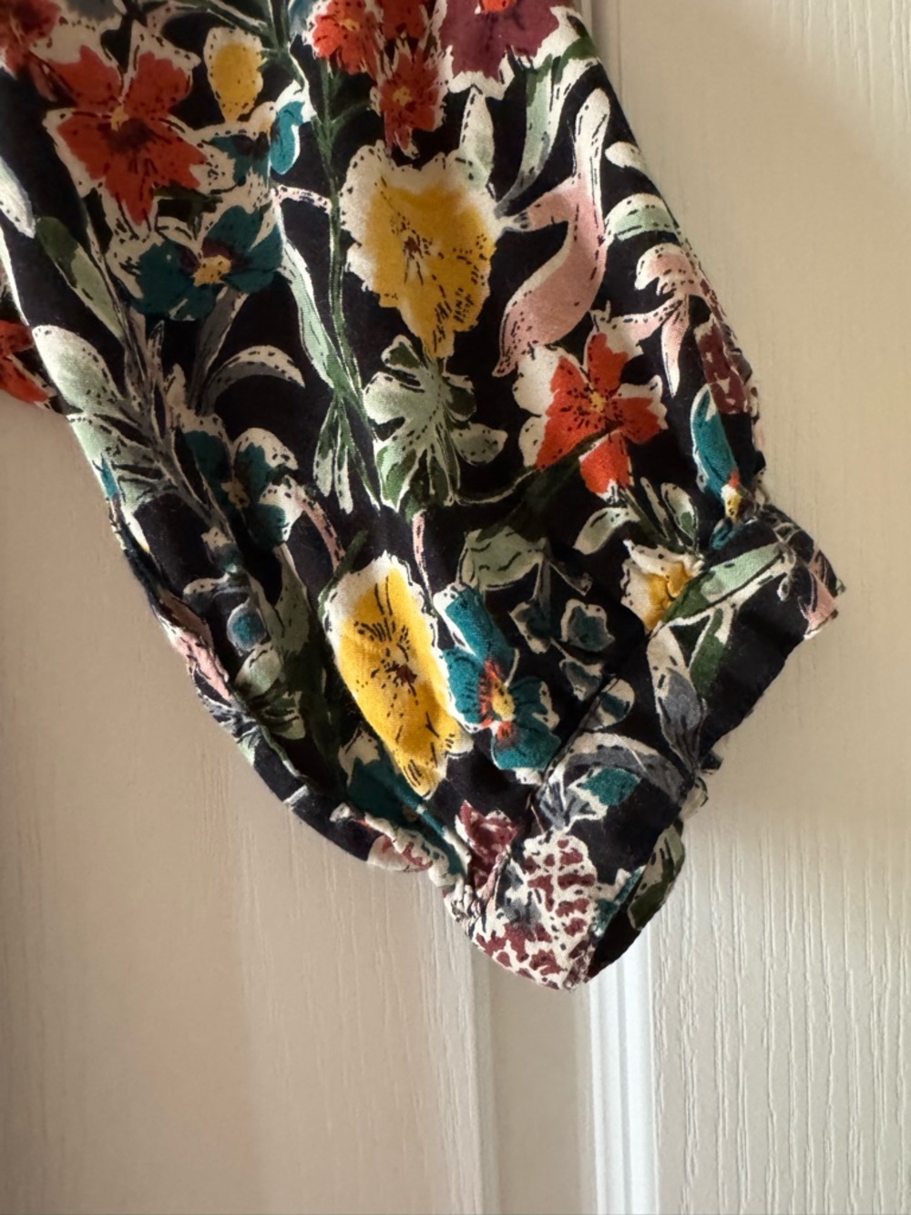 NATURAL LIFE Black Floral Maxi Dress with Yellow and Orange Blooms - Picture 5 of 5